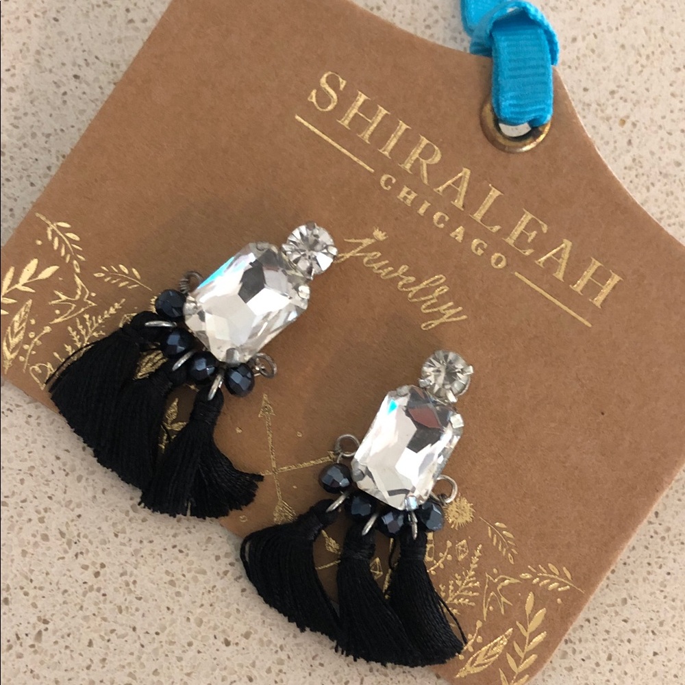 Shiraleah Black and Silver Tassel Earrings